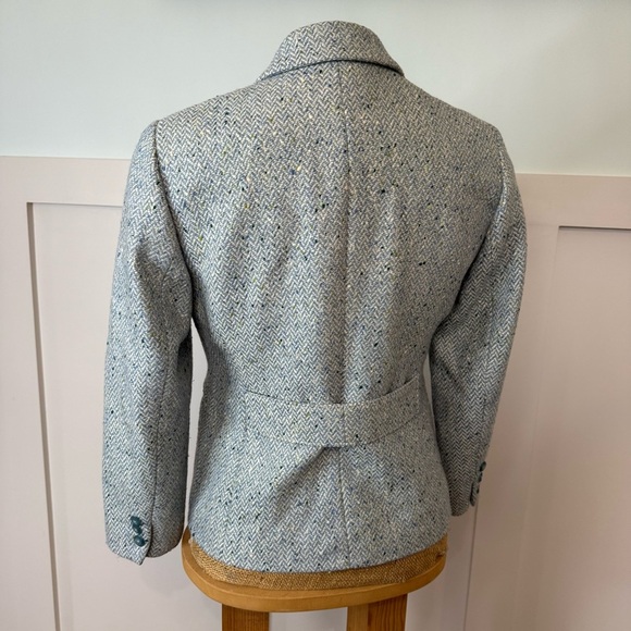 Talbots Wool Herringbone Blue Speckled Tweed Blazer size SM *See Measurements* - Picture 3 of 11